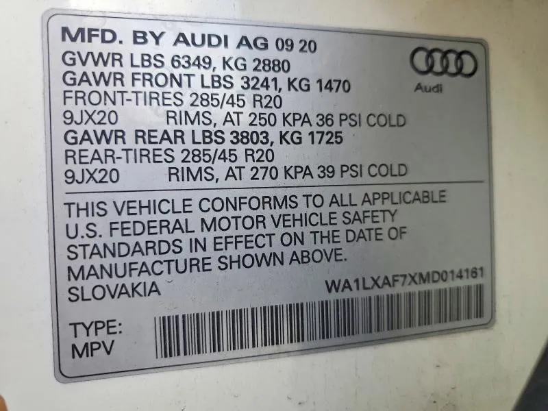 AUDI Q7 PREMIUM PLUS 2020