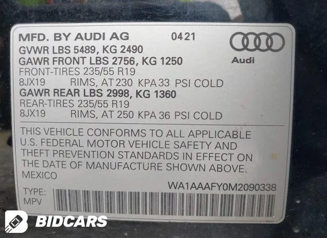 AUDI Q5 PREMIUM 45 TFSI QUATTRO S TRONIC 2021