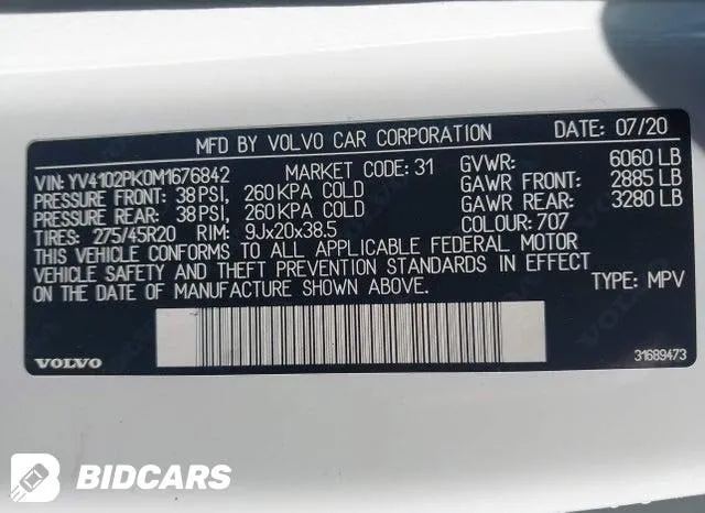 VOLVO XC90 T5 MOMENTUM 7 PASSENGER 2021