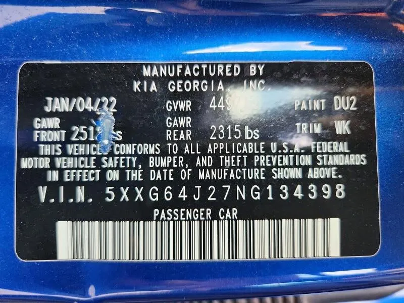 KIA K5 GT LINE 2022