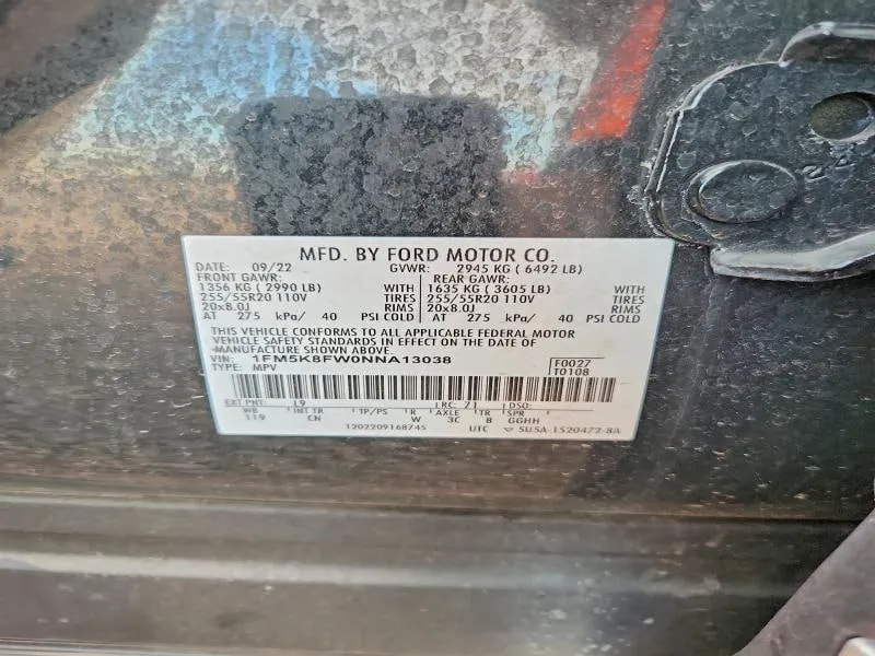 FORD EXPLORER LIMITED 2022