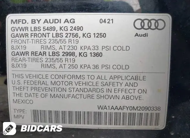 AUDI Q5 PREMIUM 45 TFSI QUATTRO S TRONIC 2021