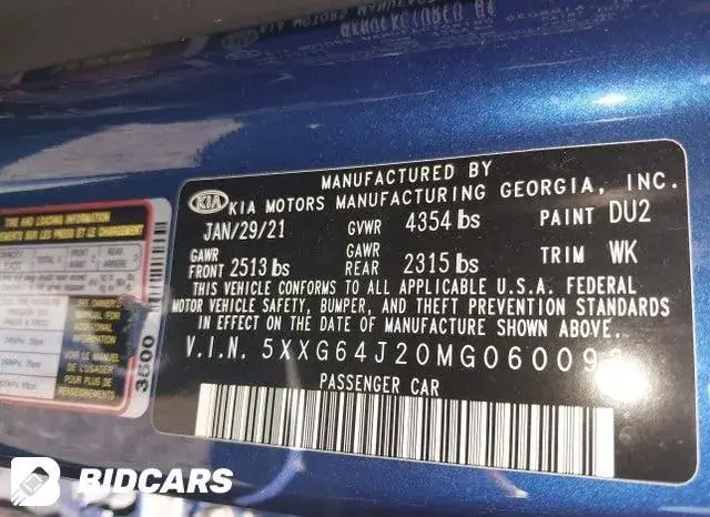 KIA K5 GT-LINE 2021