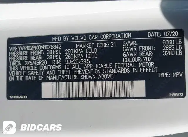 VOLVO XC90 T5 MOMENTUM 7 PASSENGER 2021