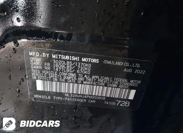 MITSUBISHI MIRAGE ES/LE 2023