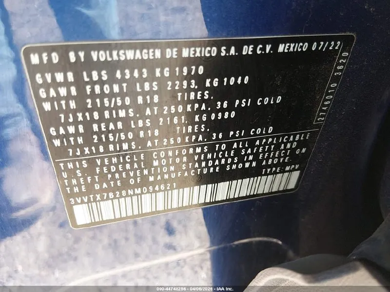 VOLKSWAGEN TAOS SE 2022