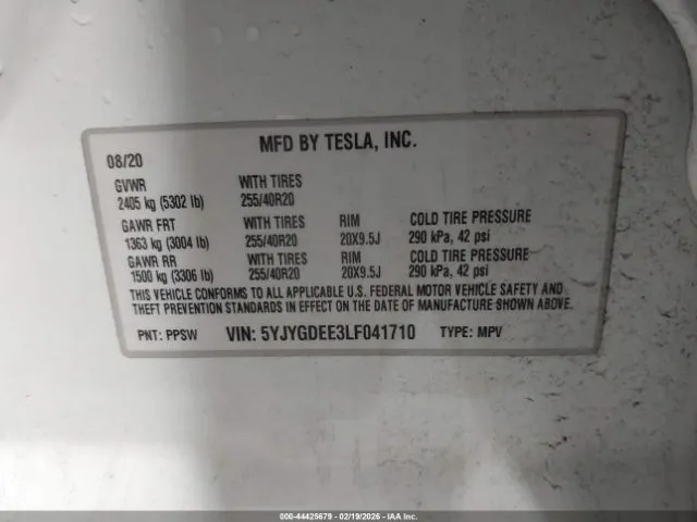 TESLA MODEL Y LONG RANGE 2020