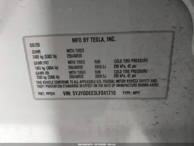 TESLA MODEL Y LONG RANGE 2020
