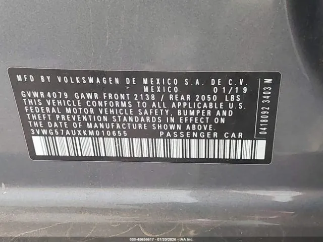 VOLKSWAGEN GOLF SE 2019