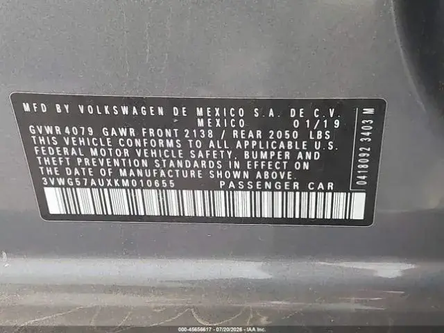 VOLKSWAGEN GOLF SE 2019