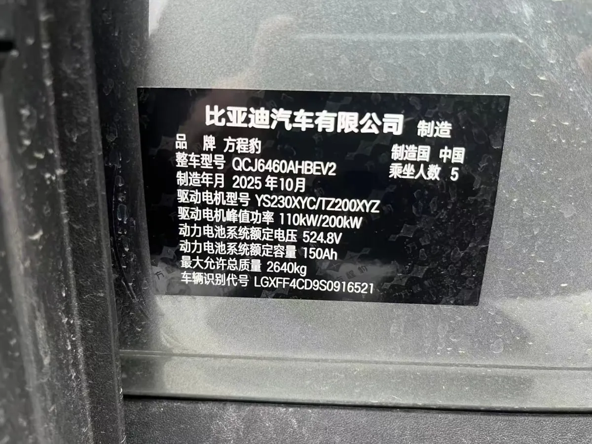 BYD FANG CHENG BAO 2025